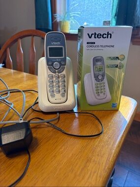 VTech White Cordless Phone - Home Office Handset with Caller ID